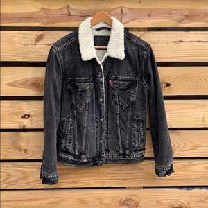 Levi’s Unisex Grey Denim Sherpa Jacket